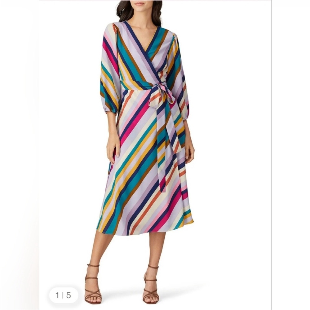 Great Jones Striped Wrap Dress, Size: XS